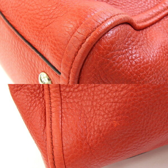 GUCCI Red Leather Tote Bag - Picture 4 of 10